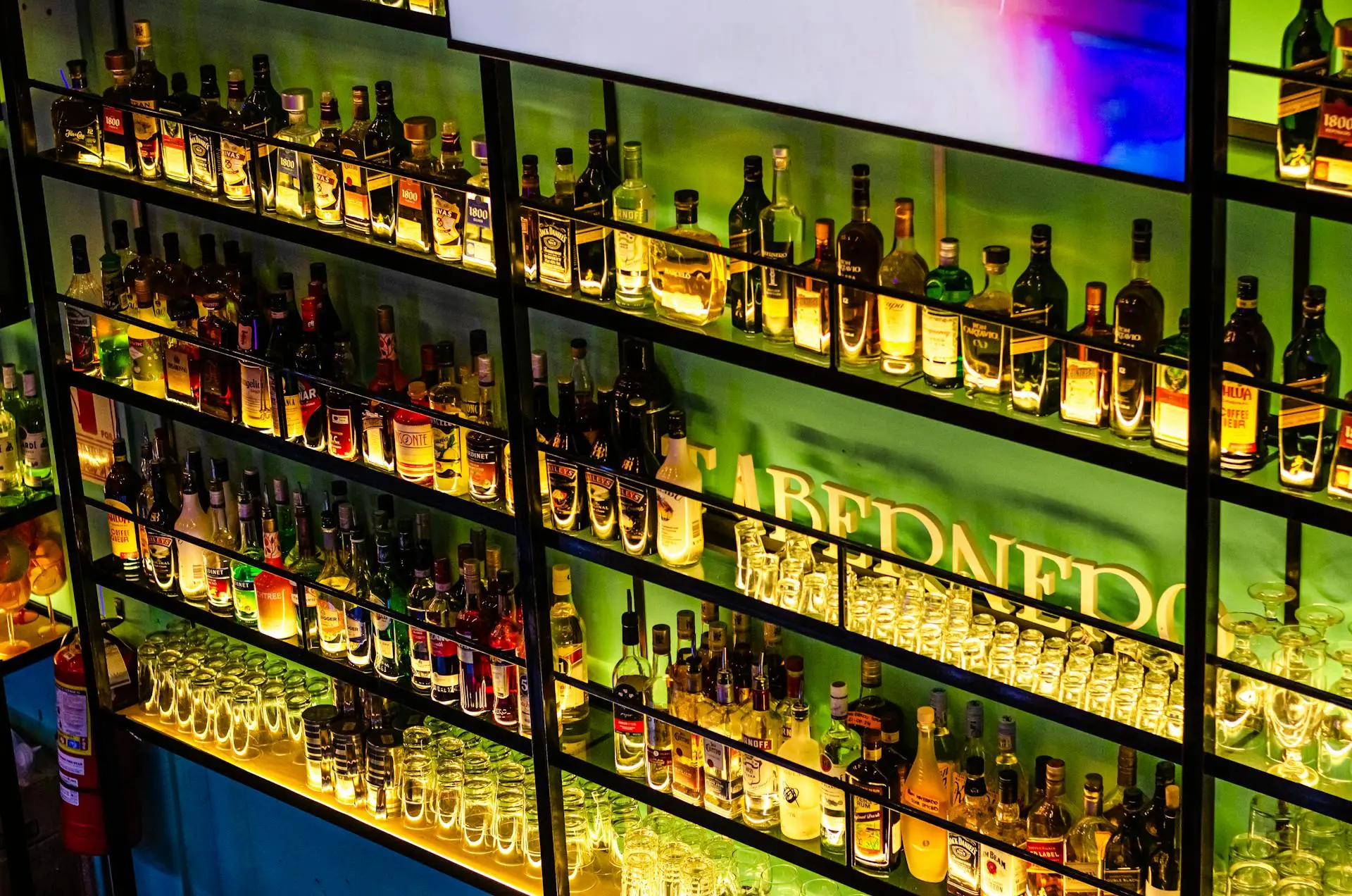 Inside an ABLO Liquor store in Calgary with aisles of beer, wine and spirits