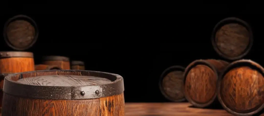 Oak barrels used to age the whisky and rum sold at ABLO Liquor in Calgary