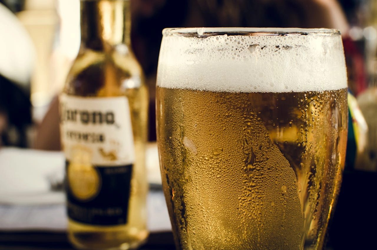Chilled craft lager poured into a frosted glass at ABLO Liquor in Calgary